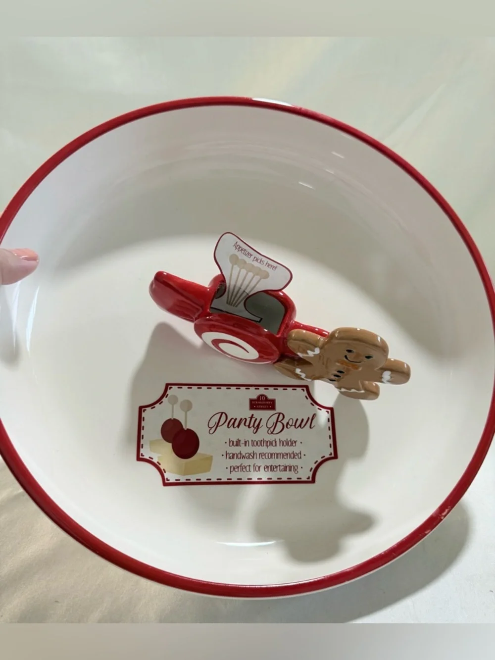 Whimsical Cupboards 10 Strawberry street Plate Gingerbread Toothpick Holder NEW